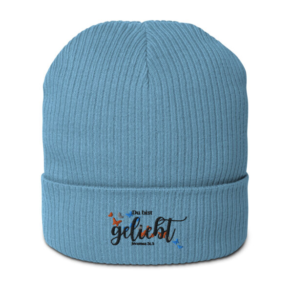 Gerippte Bio-Beanie | „Du bist geliebt“ – 4 Farben