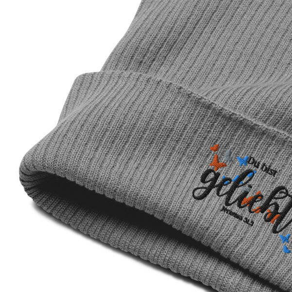 Gerippte Bio-Beanie | „Du bist geliebt“ – 4 Farben – Bild 4