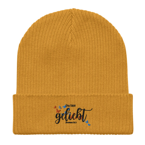 Gerippte Bio-Beanie | „Du bist geliebt“ – 4 Farben – Bild 2