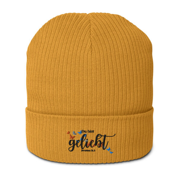 Gerippte Bio-Beanie | „Du bist geliebt“ – 4 Farben – Bild 8