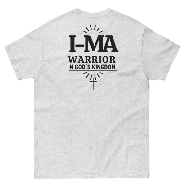 Klassisches Unisex T-Shirt | I’m a Warrior in God’s Kingdom – Stärke und Glaube (Back Print, 4 Farben)