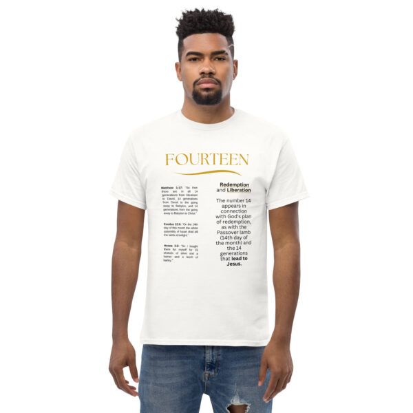 Unisex T-Shirt – Bibel Zahl 14: Erlösung und Gottes Plan – Bild 3