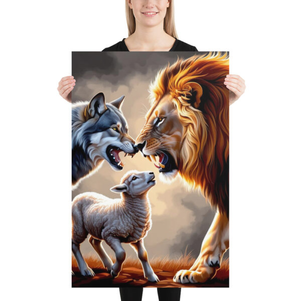 „Löwe, Wolf & Lamm“ – Christliches Poster