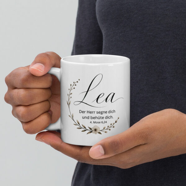 Personalisierte Tasse "Lea" mit Bibelvers 4. Mose 6,24