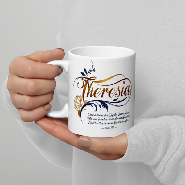 Personalisierte Tasse "Theresia" mit Bibelvers Psalm 16,11