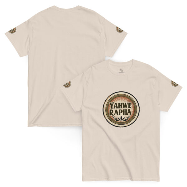 Yahwe Rapha Unisex T-Shirt - Der Herr, dein Heiler mit Ärmeldruck