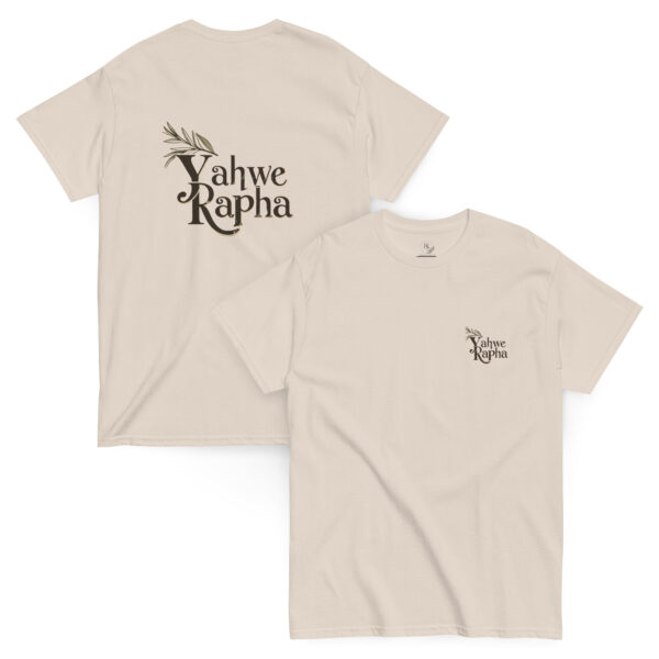 Yahwe Rapha Unisex T-Shirt - Der Herr, dein Heiler mit Brustlogo und Backprint