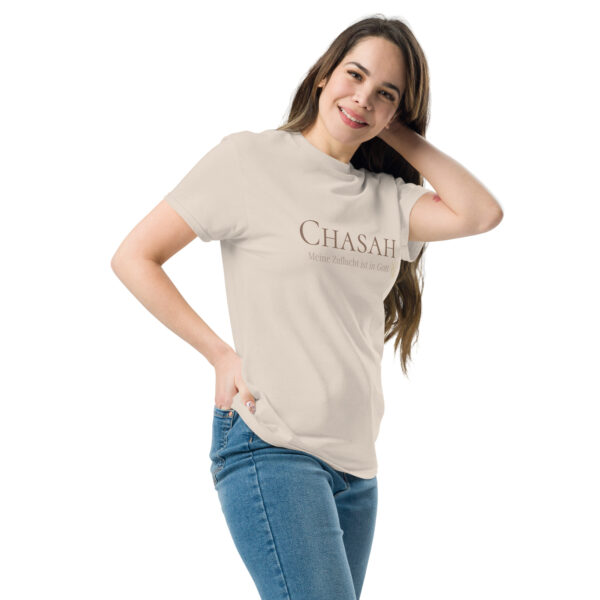 Unisex T-Shirt "Chasah" – Gottes Herz in Worten – Bild 2
