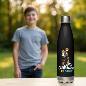 Trinkflasche „Climbing by Faith“ | Edelstahl 500ml | Christliches Design