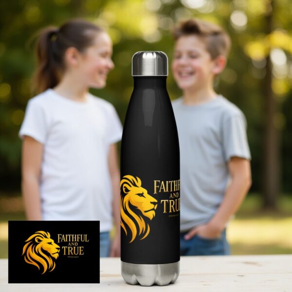 Trinkflasche „Faithful and True“ | Löwen-Design | Edelstahl 500ml