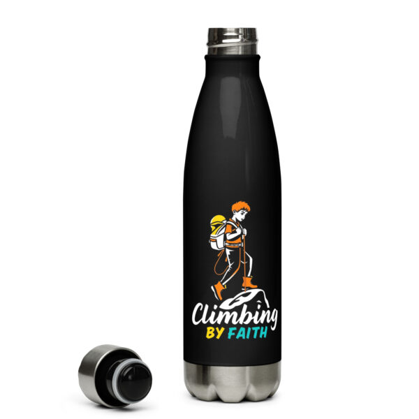 Trinkflasche „Climbing by Faith“ | Edelstahl 500ml | Christliches Design – Bild 2
