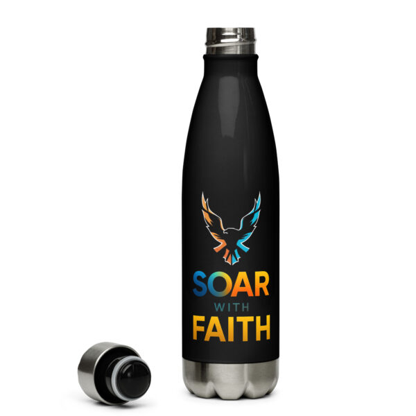 Trinkflasche „Soar with Faith“ | Edelstahl 500ml | Adler-Motiv – Bild 2