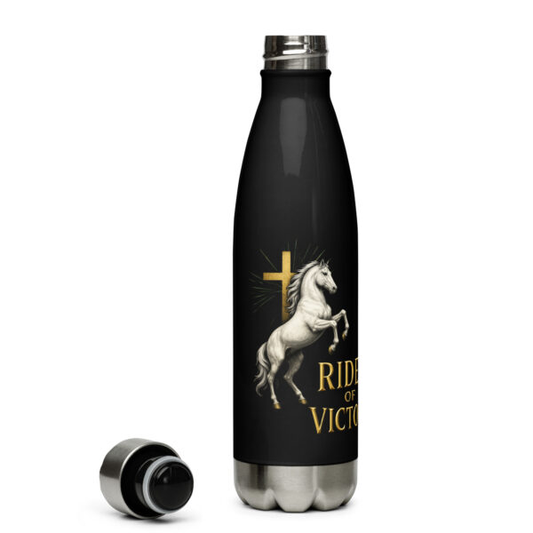 Trinkflasche „Rider of Victory“ | Weißes Pferd & Kreuz | Edelstahl 500ml – Bild 2