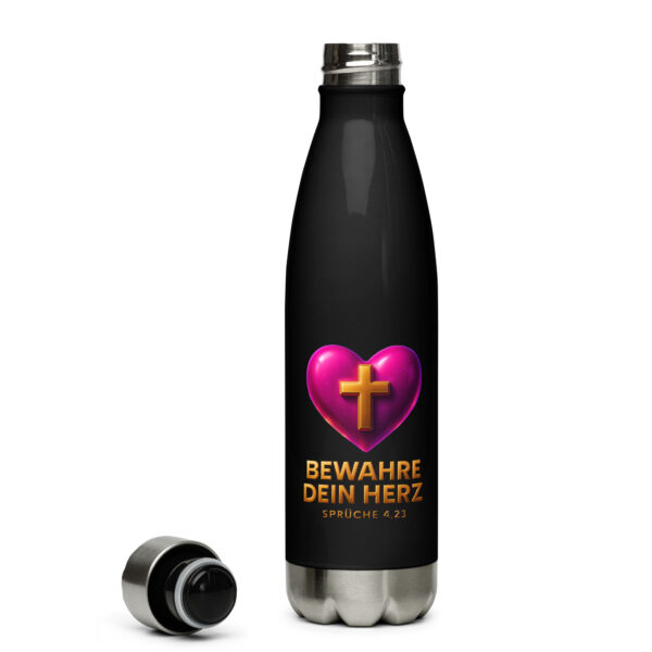Trinkflasche „Bewahre dein Herz“ Pink | Sprüche 4,23 | Edelstahl 500ml – Bild 2