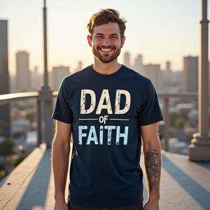 DAD OF FAITH – Christliches Herren T-Shirt | Bella + Canvas 3001