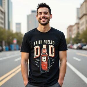 FAITH FUELED DAD – Oversize T-Shirt im christlichen Retro-Style
