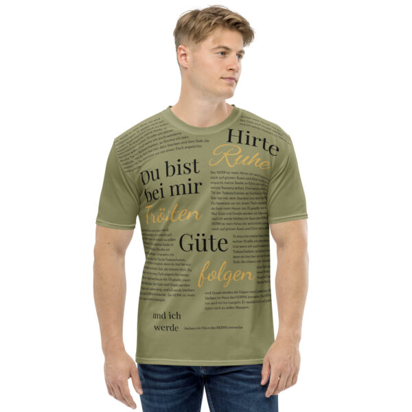 Allover-Shirt „Psalm 23 – Du bist bei mir“ | Glaube tragbar gemacht – Bild 5