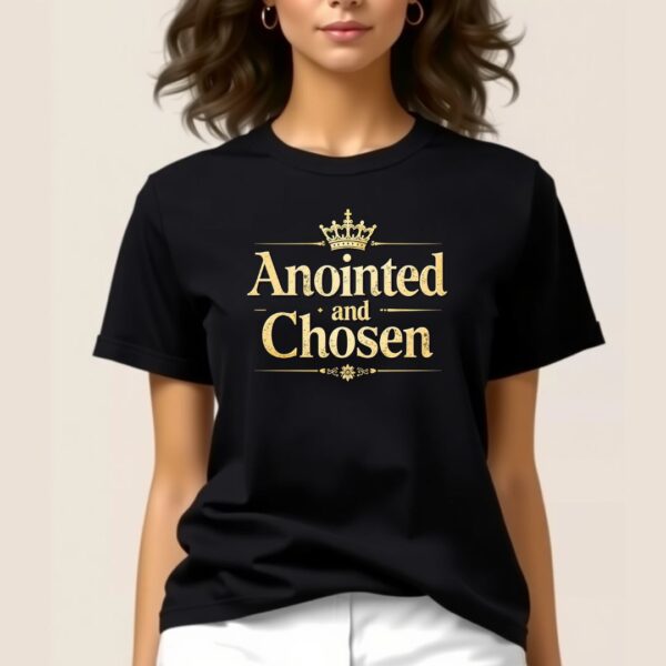 Anointed and Chosen – Bella + Canvas 3001 Unisex Shirt | Olive & Heather Black – Bild 3