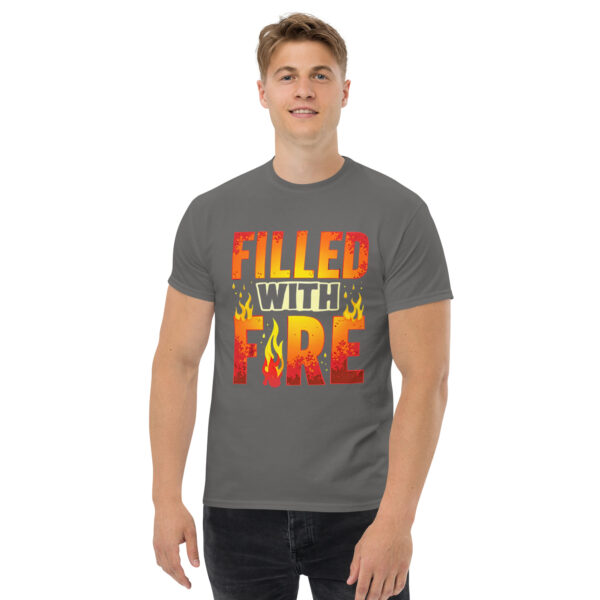 FILLED WITH FIRE – Unisex T-Shirt | Revival Shirt | Charcoal & Navy – Bild 4