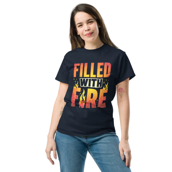 FILLED WITH FIRE – Unisex T-Shirt | Revival Shirt | Charcoal & Navy – Bild 2