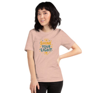 Shine Your Light – Bella + Canvas 3001 Frauen Unisex T-Shirt | Heather Prism Peach