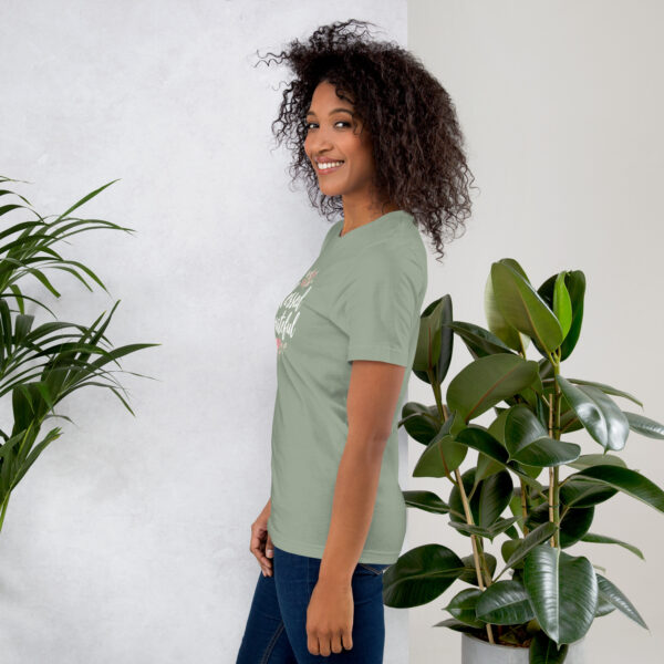 Blessed & Grateful Frauen T-Shirt | Bella + Canvas 3001 Sage & Soft Pink – Bild 2