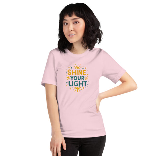 Shine Your Light – Bella + Canvas 3001 Frauen Unisex T-Shirt | Heather Prism Peach – Bild 3