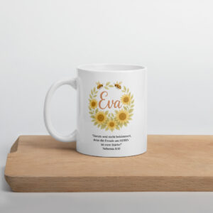 Personalisierte Tasse „Eva“ mit Bibelvers Nehemia 8,10 – Freude am HERRN