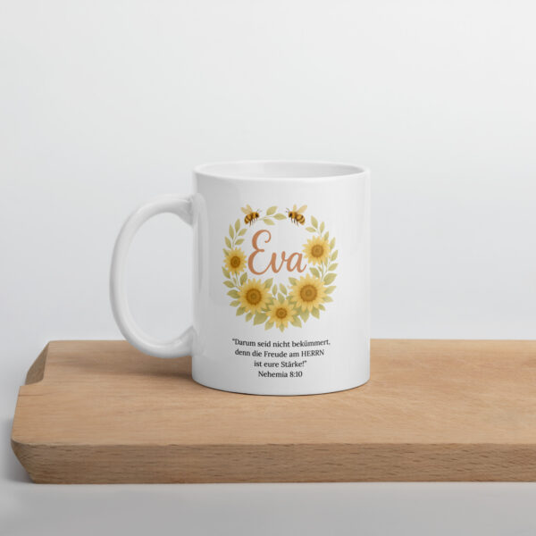 Personalisierte Tasse „Eva“ mit Bibelvers Nehemia 8,10 – Freude am HERRN