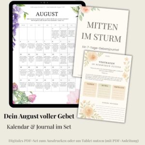 Gebets-Set August 2025: Kalender & 7-Tage-Journal (PDF)