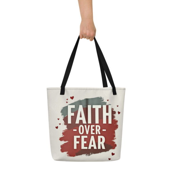 Faith Over Fear Shopping Bag – 2. Timotheus 1,7 – Bild 4