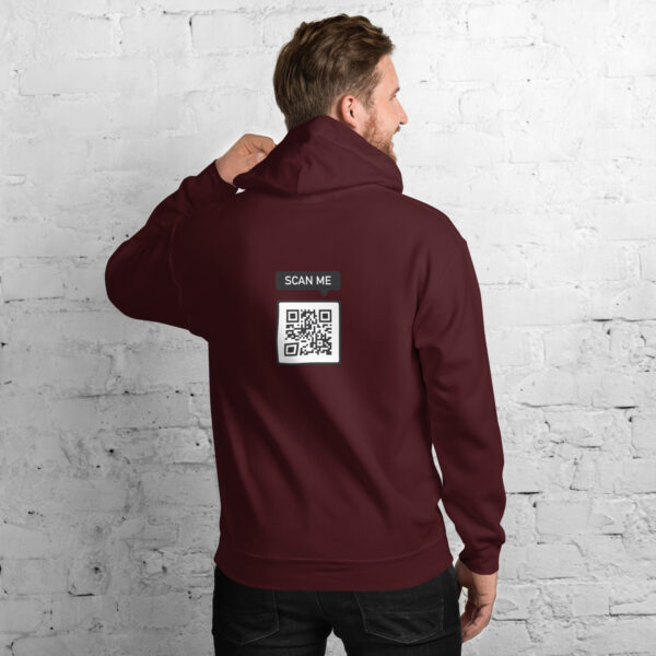 Evangelistischer QR-Code Hoodie Unisex mit "Jesus liebt dich" – Bild 2