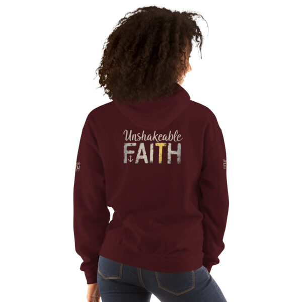 Unshakeable Faith Hoodie - Christlicher Hoodie mit Ärmelprint – Bild 2