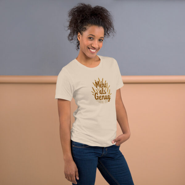 Mehr als genug T-Shirt - Bella + Canvas 3001 Shirt mit biblischer Überfluss-Botschaft – Bild 2