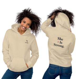 She Is Strong Hoodie Unisex - Stärke & Würde inspiriert von Sprüche 31