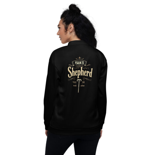 Psalm 23 Shepherd Bomberjacke Unisex - Christliche Allover-Jacke mit Bibelvers – Bild 4