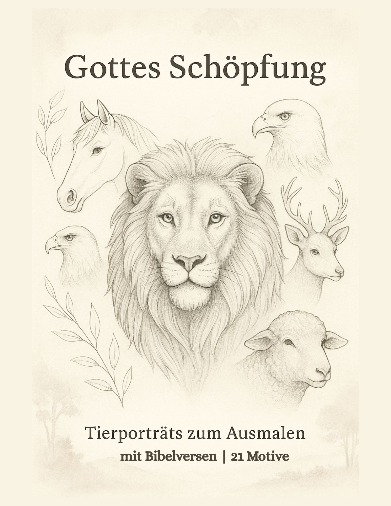 Gottes Schöpfung -Tierporträts zum Ausmalen mit Bibelversen (PDF)