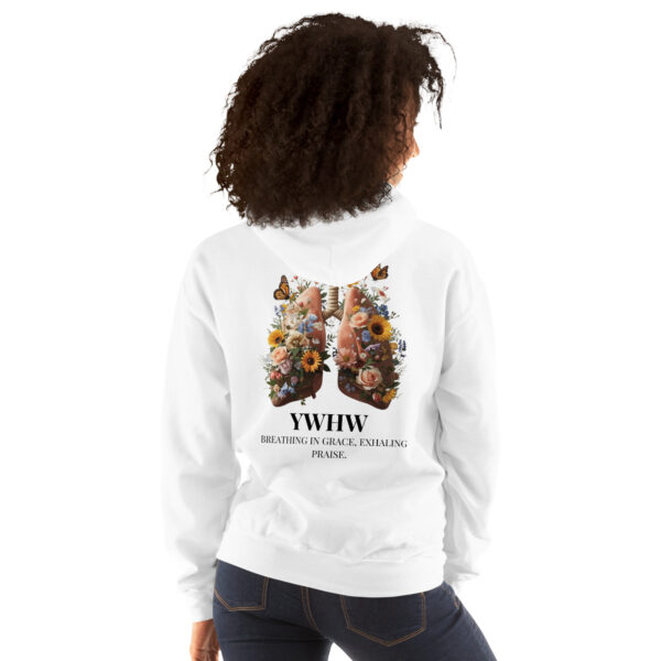 YHWH Unixex Hoodie - Front & Backprint | Gnade einatmen. Lobpreis ausatmen. – Bild 6