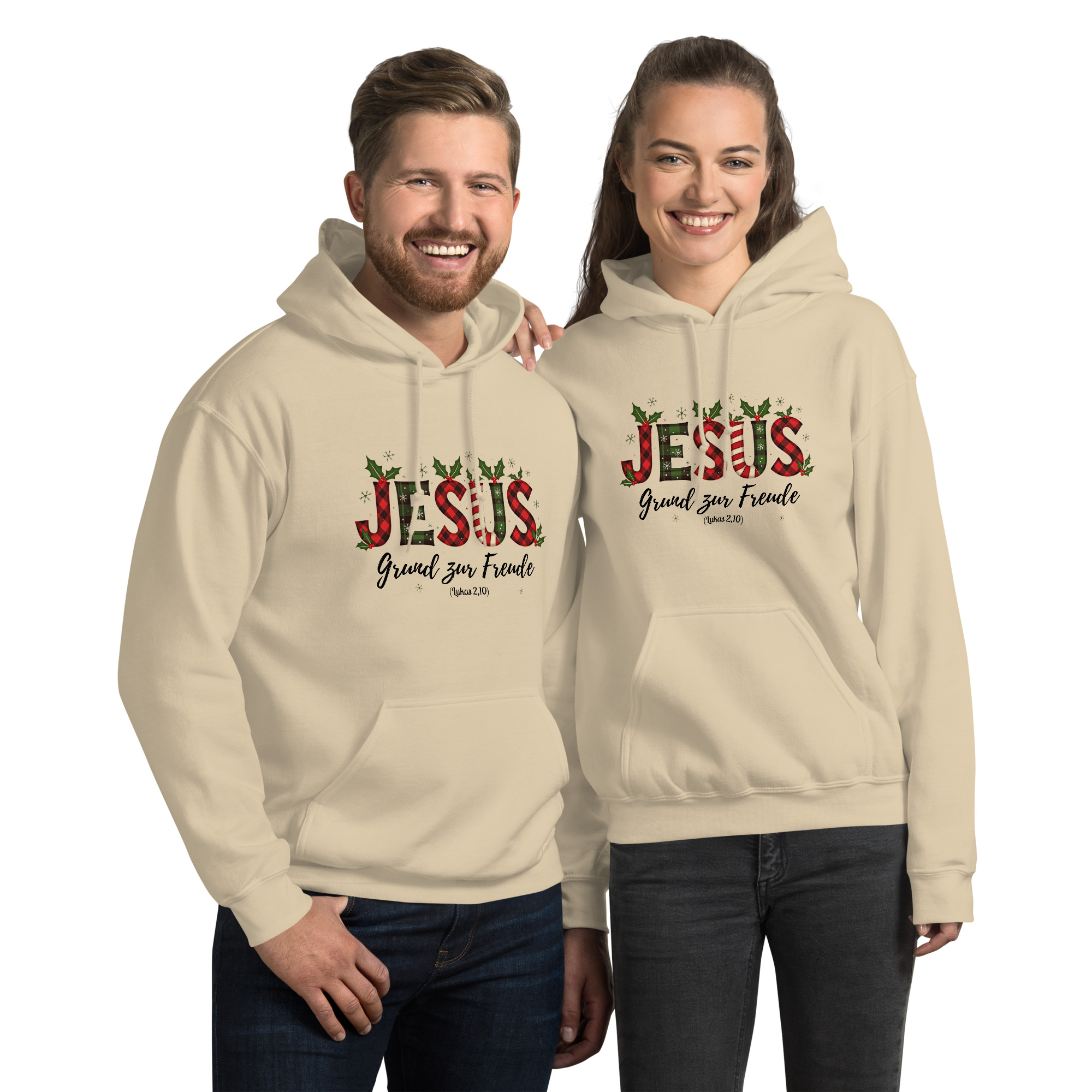 JESUS - Grund zur Freude (Lukas 2,10) | Weihnachtlicher Hoodie – Bild 3