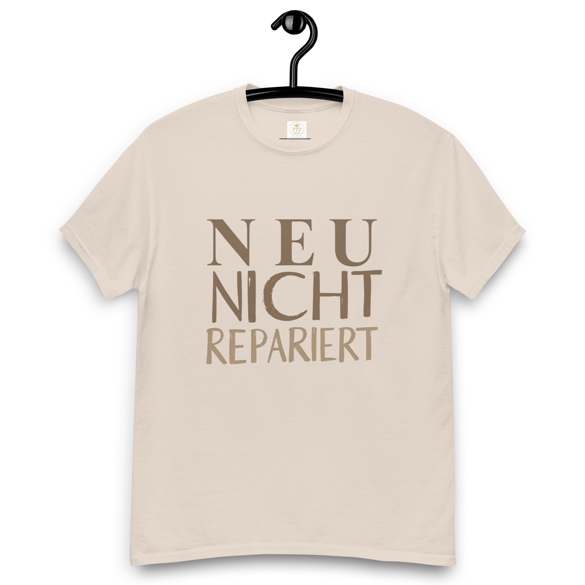 Unisex T-Shirt „Neu. Nicht repariert“ – moderne Typo