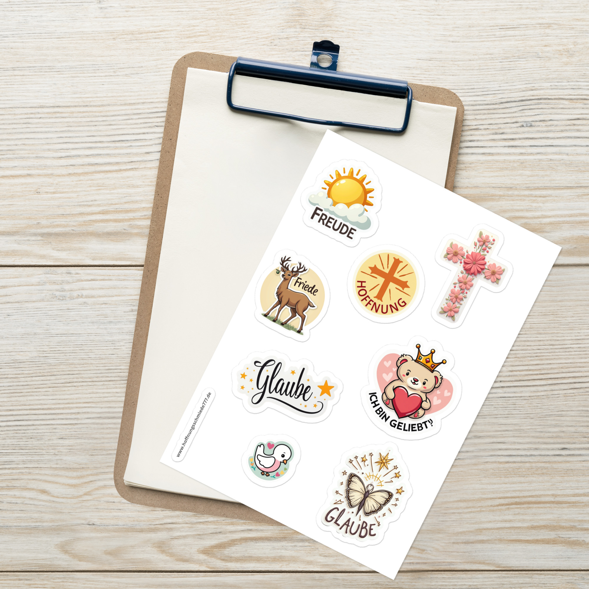 Stickerbogen „Freude, Frieden & Hoffnung“ - christliche Mini-Zusprüche
