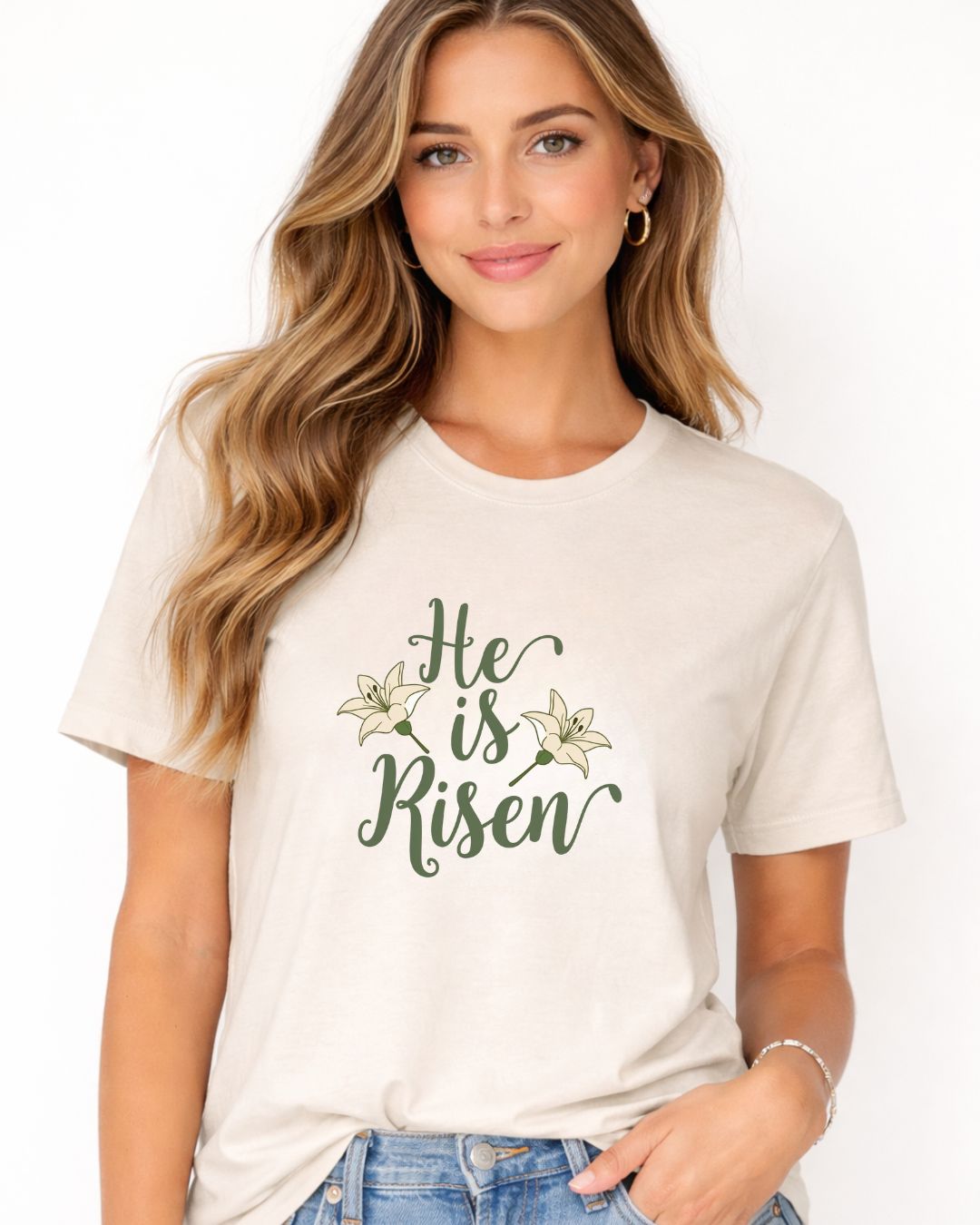 Christliches Oster T-Shirt He is Risen
