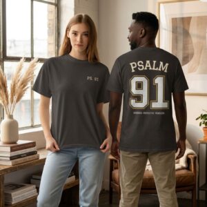 Mann und Frau mit Tshirt Psalm 91