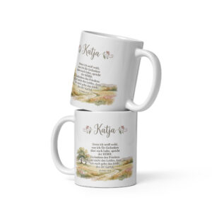 Personalisierte Tasse mit Bibelvers | "Katja" und Jeremia 29,11