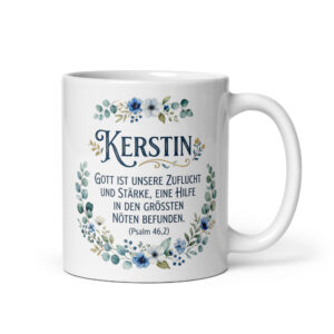 „Kerstin" Personalisierte Tasse | Bibelvers Psalm 46,2