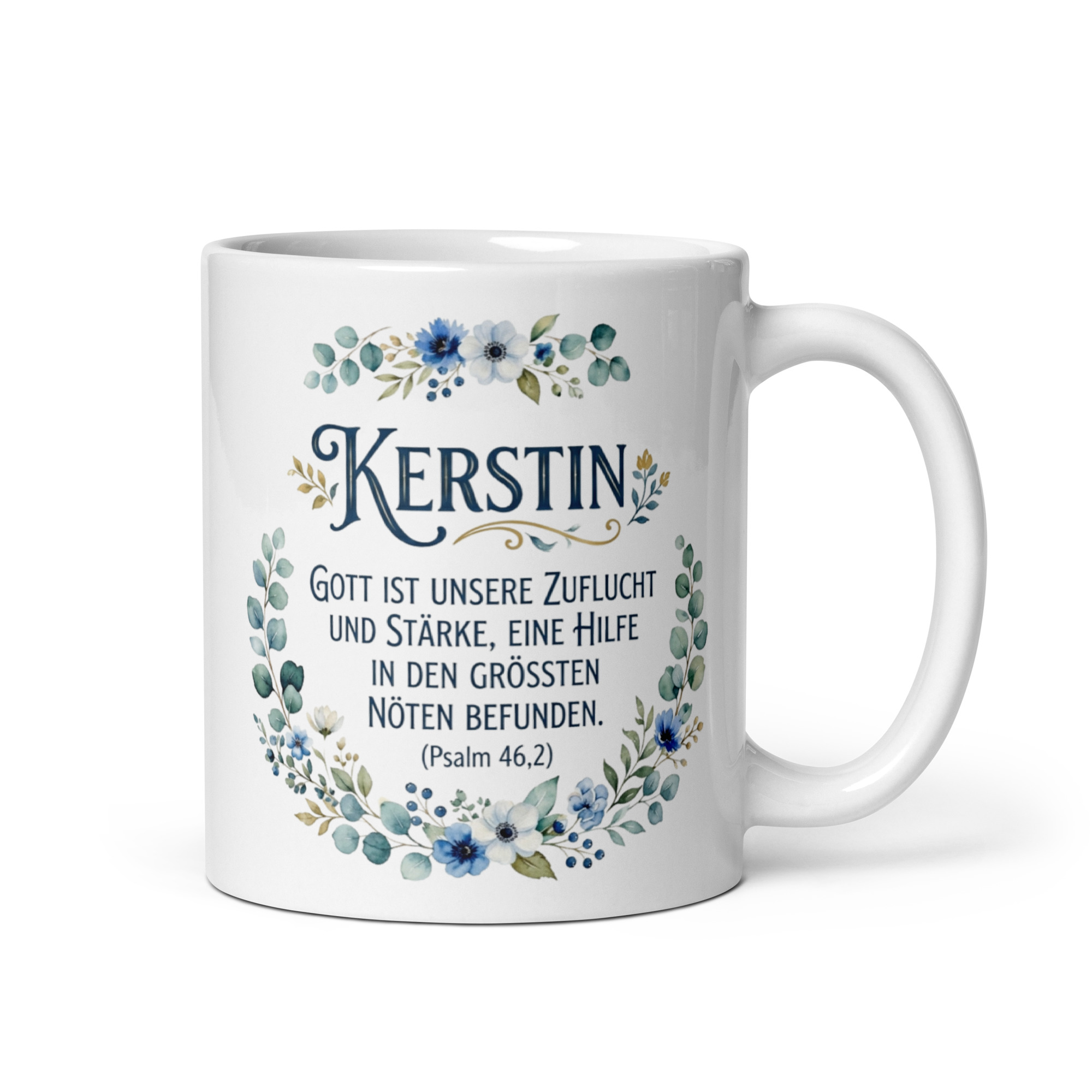 „Kerstin" Personalisierte Tasse | Bibelvers Psalm 46,2