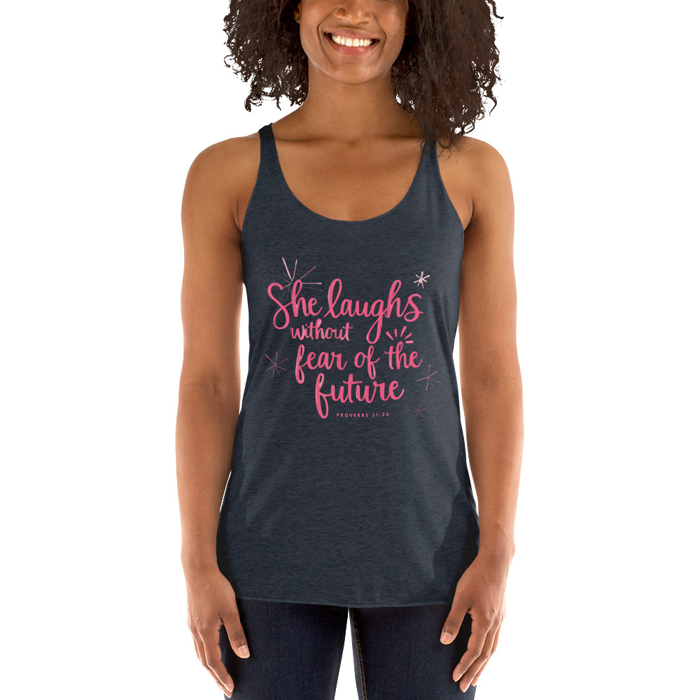 She Laughs Without Fear of the Future | Racerback Tank Top – Bild 2