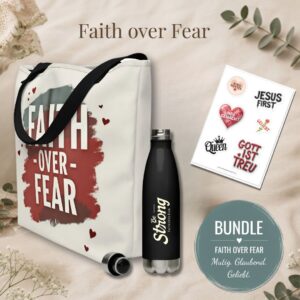 Faith over Fear Bundle - Shopping Bag, Edelstahltrinkflasche und Sticker